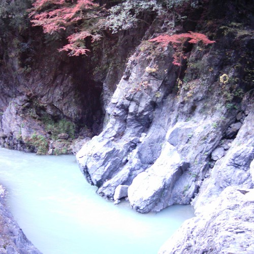 【画像】鳩ノ巣渓谷の川と紅葉
